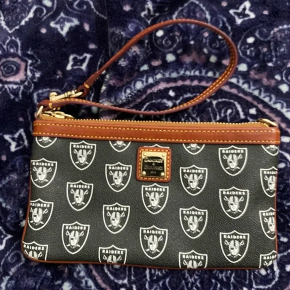 Dooney & Bourke Raiders Black Wristlet - Picture 1 of 3